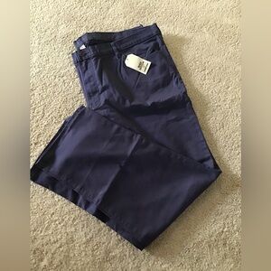 NWT Lands End Men's 44x31 Hybrid Navy Chino Pants - Classic Straight Fit 5 Pkts.